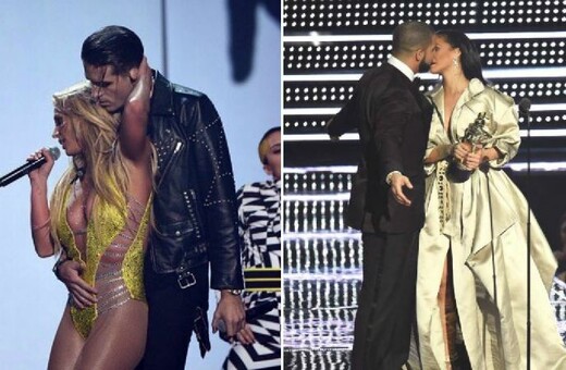 Oι δύο αμήχανες στιγμές των MTV - Rihanna και Βritney ρίχνουν άκυρο σε φιλιά στο στόμα