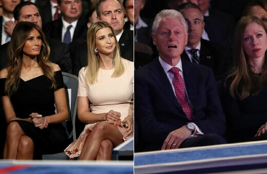 Μπιλ Κλίντον, Μελάνια Τραμπ, Ιβάνκα και Τσέλσι στο ντιμπέιτ - Οι φωτογραφίες της τηλεμαχίας