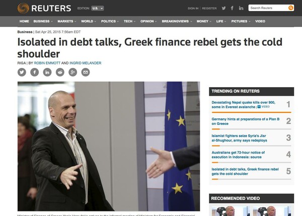 Reuters: «Εντελώς απομονωμένος» o Βαρουφάκης