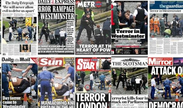 H επίθεση στο Λονδίνο στα πρωτοσέλιδα των εφημερίδων