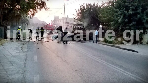 Τραγικός θάνατος 26χρονου στη Ζάκυνθο - Το αυτοκίνητό του τυλίχθηκε στις φλόγες μετά από σύγκρουση με φορτηγό