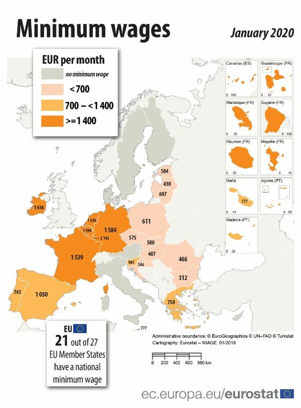 Κατώτατος μισθός στην ΕΕ: Η θέση της Ελλάδας
