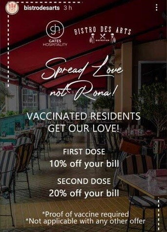 Εστιατόρια στο Ντουμπάι προσφέρουν έκπτωση σε εμβολιασμένους: «Διαδώστε αγάπη, όχι Ρόνα»