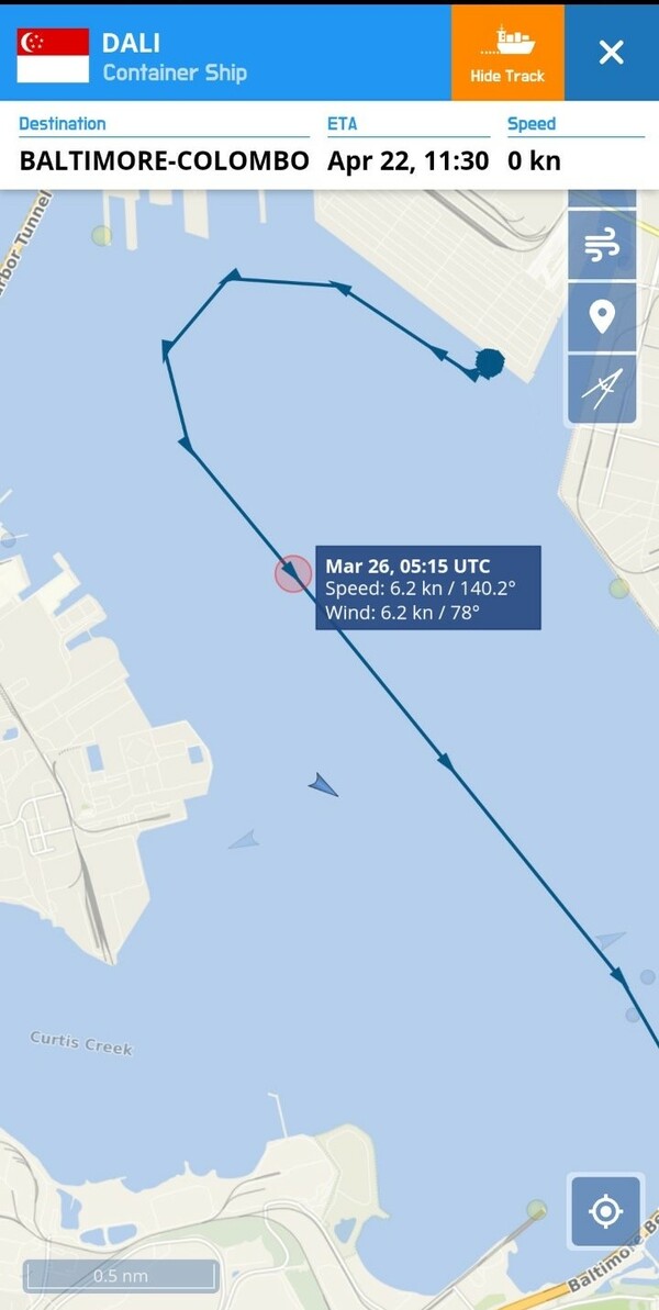 Βαλτιμόρη - γέφυρα: «Το πλοίο έχασε την πρόωση» λέει το ABC - Τι δείχνει το Marine Traffic
