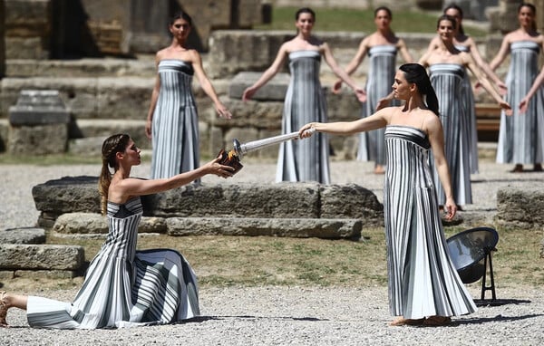 Ολοκληρώθηκε η επίσημη πρόβα της τελετής αφής της Ολυμπιακής Φλόγας στην Αρχαία Ολυμπία