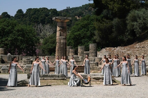 Η επίσημη πρόβα της τελετής αφής της Ολυμπιακής Φλόγας στην Αρχαία Ολυμπία
